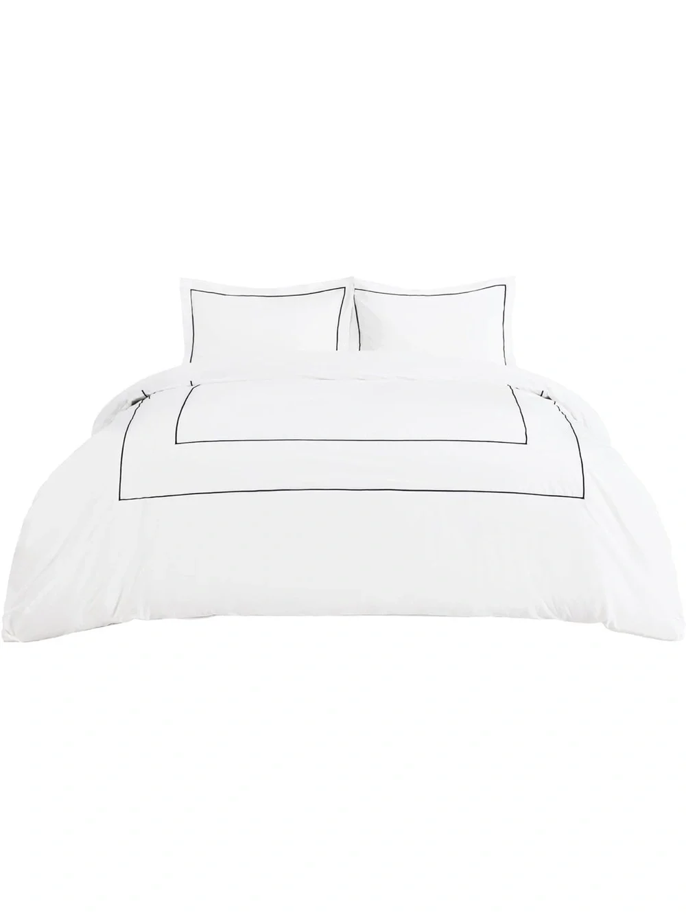 NEW Bedsure Hotel Collection 3 pc Duvet Cover Set, 100% Cotton. White with Frame